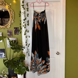 FOREVER 21 | FEATHER PRINT CHIFFON MAXI DRESS